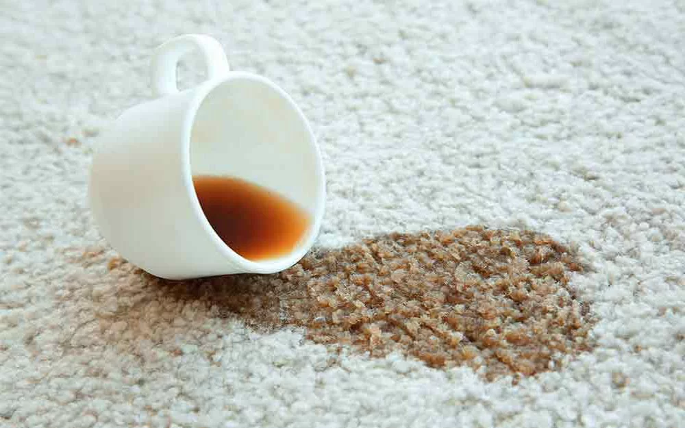 پاک کردن چای از روی فرش
